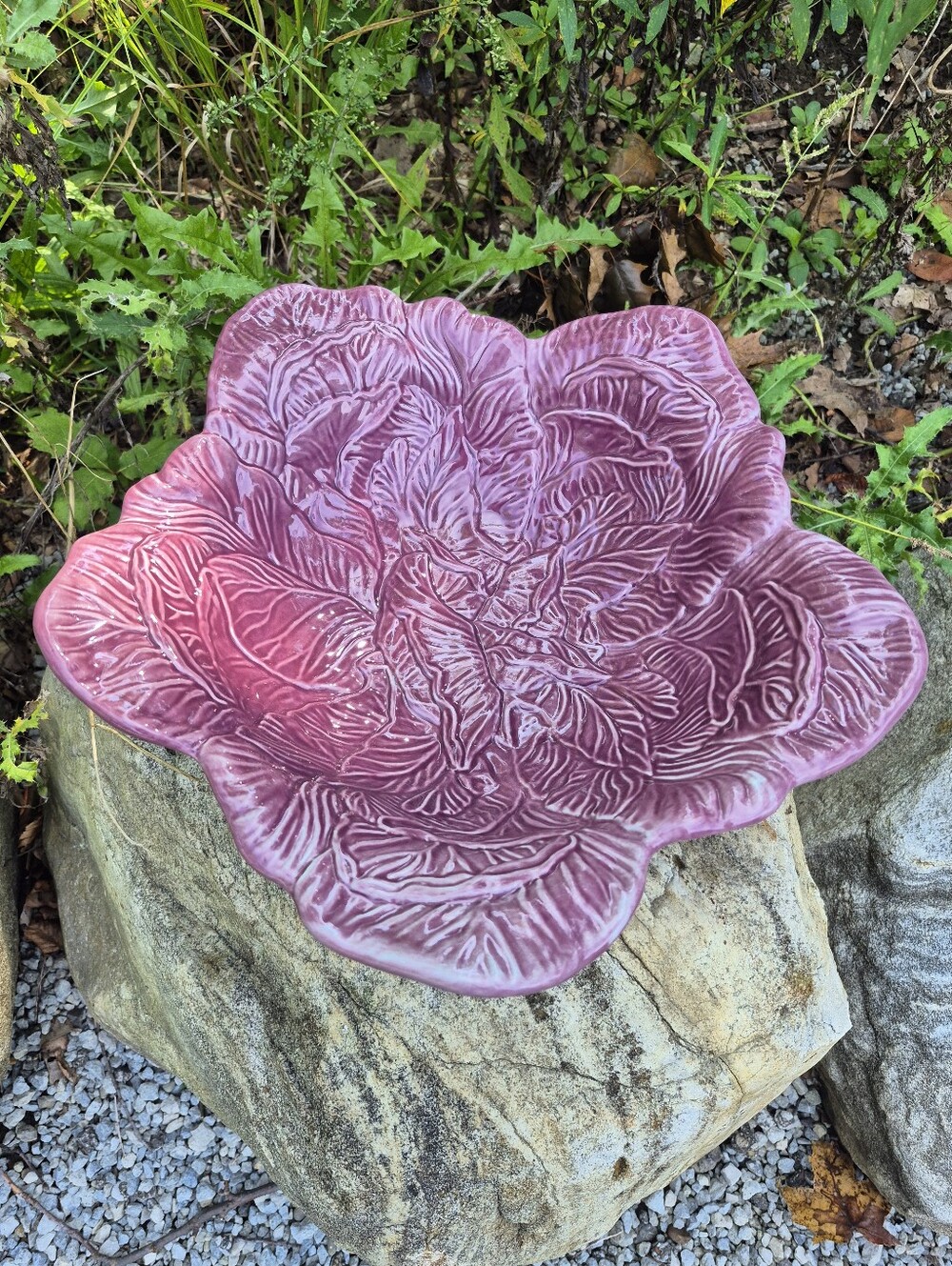 Ceramic Purple Cabbage Serving Bowl- Fall Table Settings